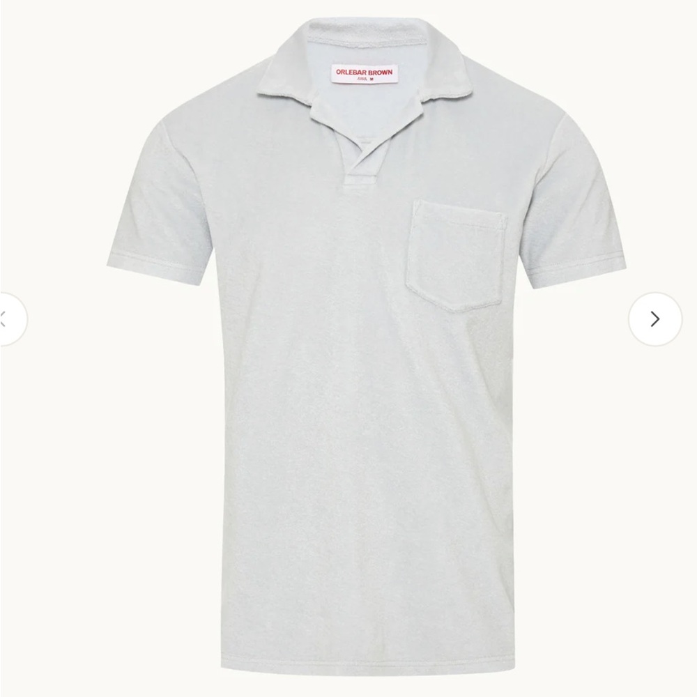 Orlebar Brown - Terry Towelling Light Gray Polo Shirt
